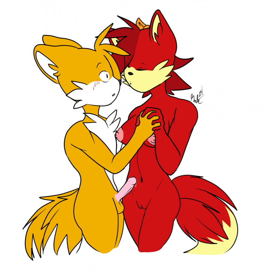 1boy 1girl archie_comics areola balls erection female female_on_male fiona_fox fox male miles_"tails"_prower natethecat24 navel nipples nude penis precum pussy sega size_difference sonic_the_hedgehog_(archie) sonic_the_hedgehog_(comics) sonic_the_hedgehog_(series) straight