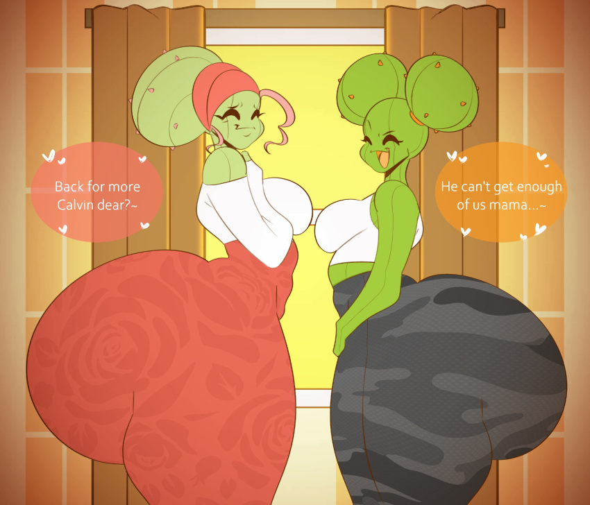 2_girls ass big_ass breasts cactus_girl cassie_(jetscroll) huge_ass jetscroll mother_&_daughter plant_girl