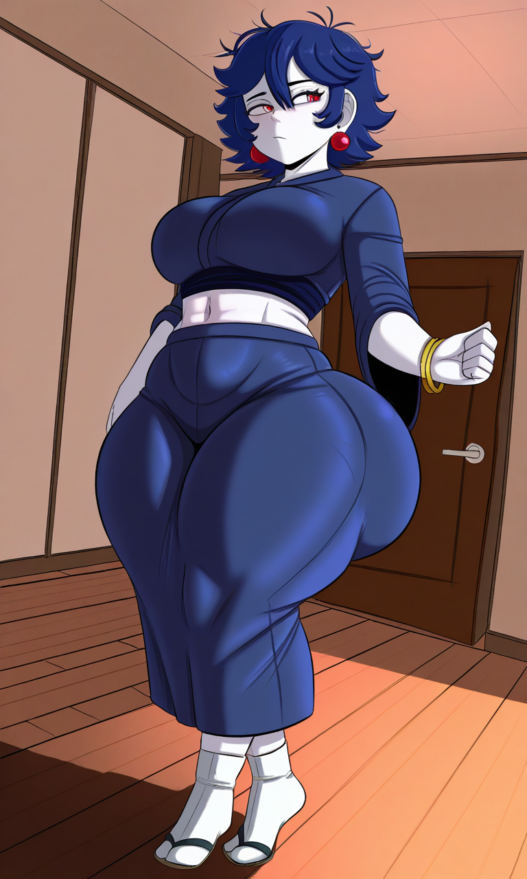 1girl ai_generated ass big_ass breasts cave_story fundoshilover101 huge_ass kimono misery_(cave_story) tabi_socks