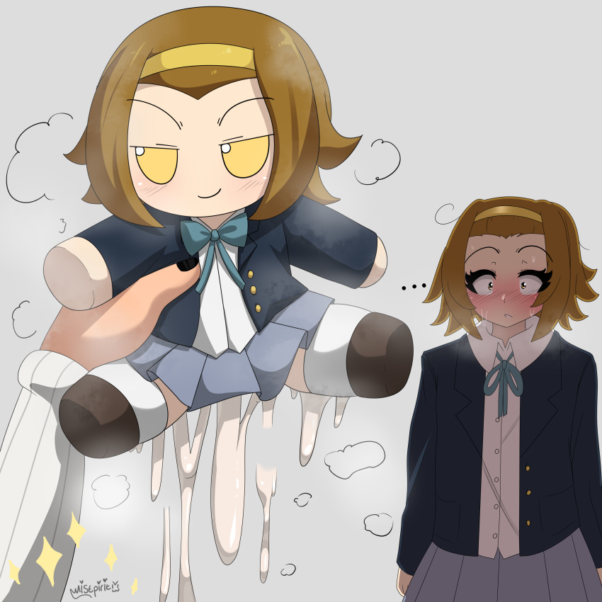 1futa 1girl 1girls after_sex amelia_raevert blonde_hair blush brown_hair caught caught_in_the_act cum cum_in_pussy cum_inside cum_inside_fumo cum_on_object cum_on_plushie cum_on_toy derivative_work forehead fumo_plush futanari hair hair_ornament high_res intersex k-on! looking_at_viewer meme mistpirit plush plushie plushophilia pussy ritsu_tainaka_(k-on!) school_uniform schoolgirl sex_toy shocked shocked_expression smell smug smug_face smug_grin smug_smile sparkle_doll_meme standing surprised sweat sweatdrop tainaka_ritsu toy white_background white_sweater