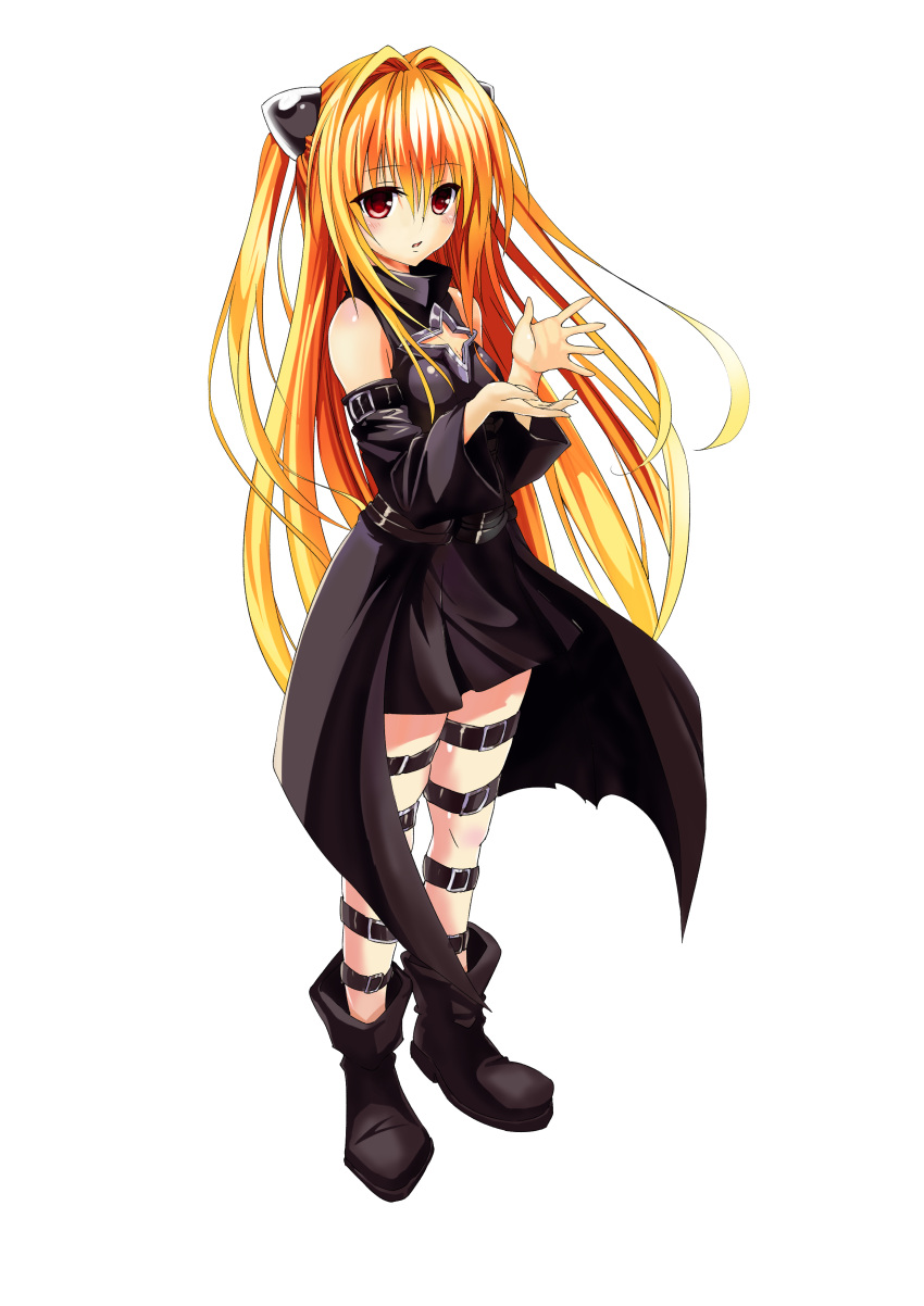 1girl blonde_hair konjiki_no_yami red_eyes rpku small_breasts thighs to_love-ru to_love-ru_darkness twin_tails very_high_resolution very_long_hair