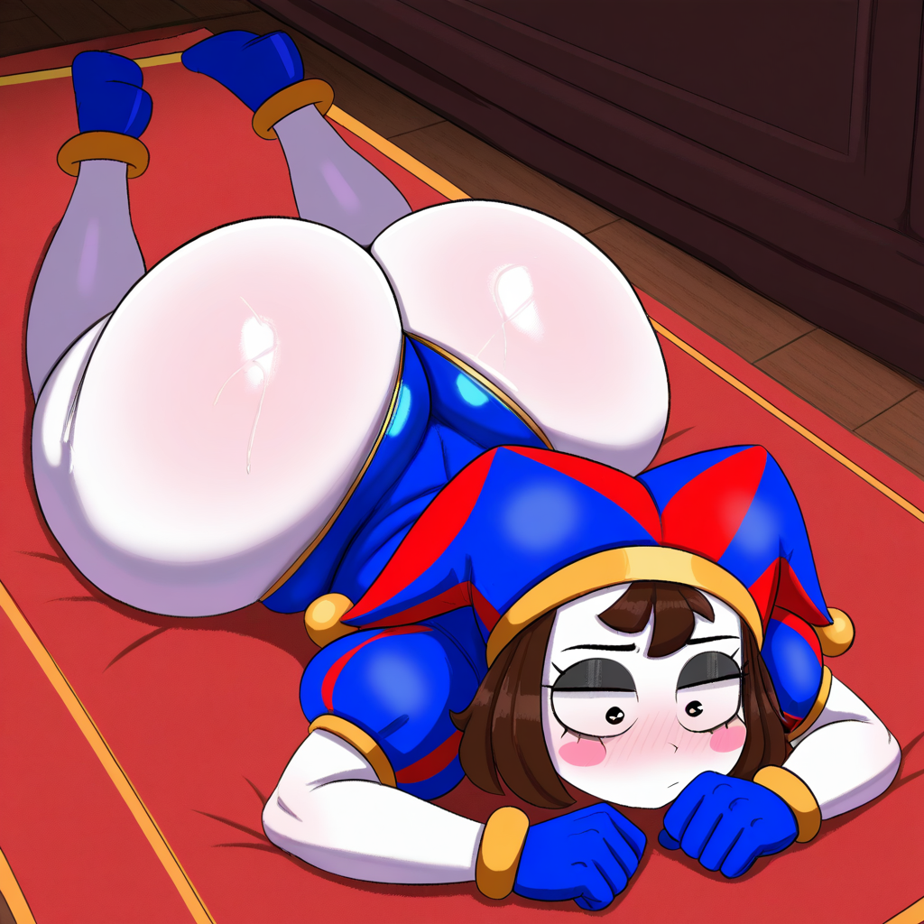 1girl ai_generated ass big_ass breasts fundoshilover101 gooseworx huge_ass pomni_(the_amazing_digital_circus) the_amazing_digital_circus