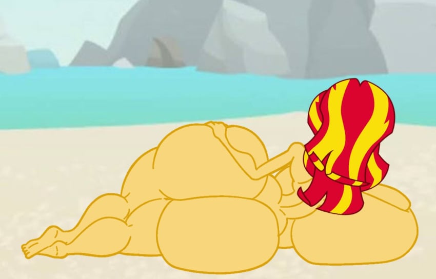 1girl ass barefoot big_ass big_breasts breasts completely_nude completely_nude_female equestria_girls female_only full_body laying_on_side long_hair my_little_pony naked_female nude nude_female older older_female rt34s solo_female sunset_shimmer tasteofchoklit_(edit) young_adult young_adult_female young_adult_woman