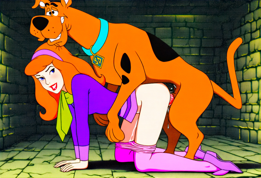 ass beastiality bestiality daphne_blake erect_penis pantyhose scooby-doo thighs vaginal