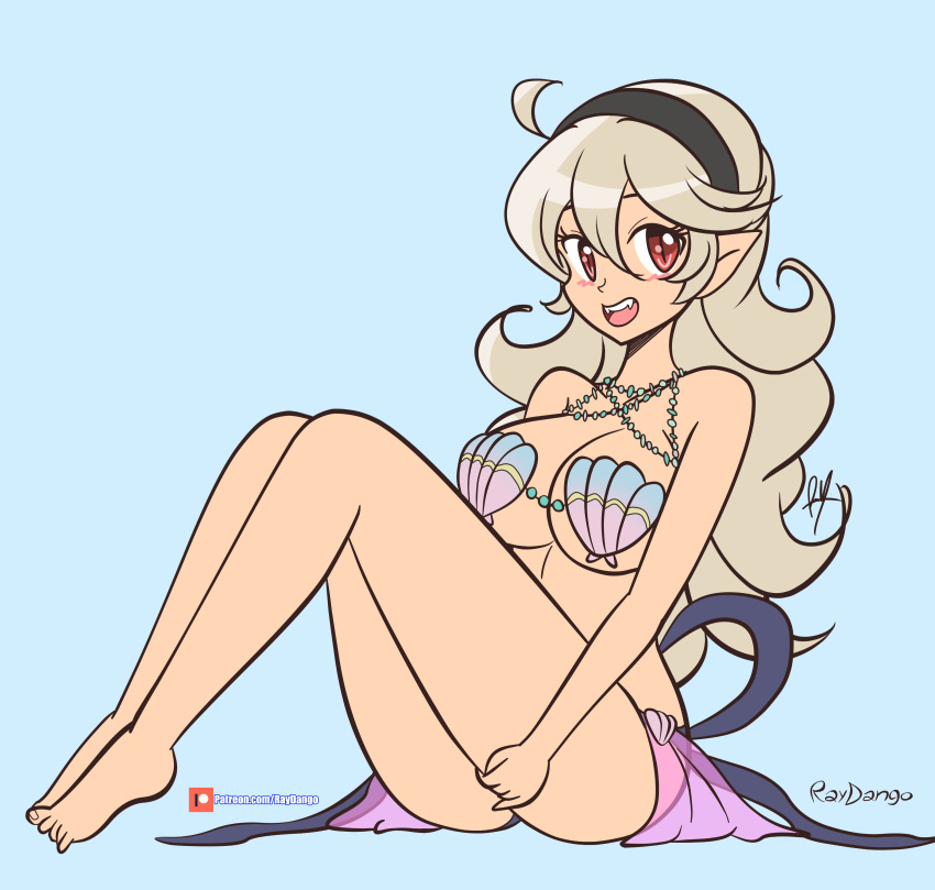1girl 1girl alluring alternate_costume big_breasts bikini corrin_(fire_emblem) corrin_(fire_emblem)_(female) female_only fire_emblem fire_emblem_cipher fire_emblem_fates fire_emblem_warriors intelligent_systems nintendo official_alternate_costume open_mouth raydango seashell_bikini seashell_bra shell_bikini swimsuit under_boob