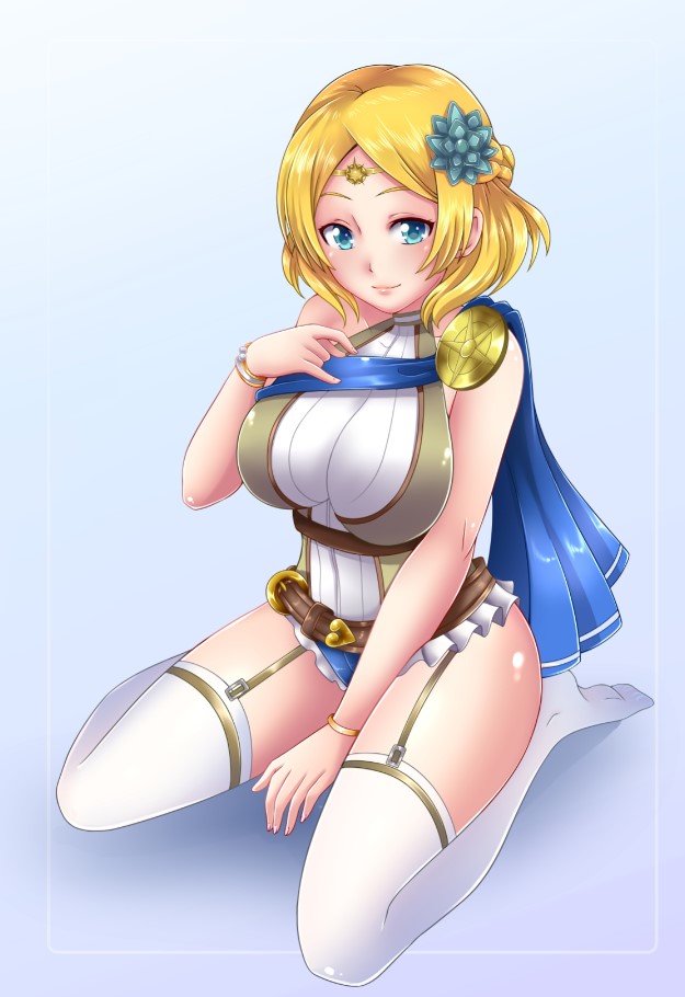 1girl alluring big_breasts fire_emblem fire_emblem_warriors intelligent_systems leotard lianna_(fire_emblem) lingerie nintendo princess revista_paradoja royalty silf stockings