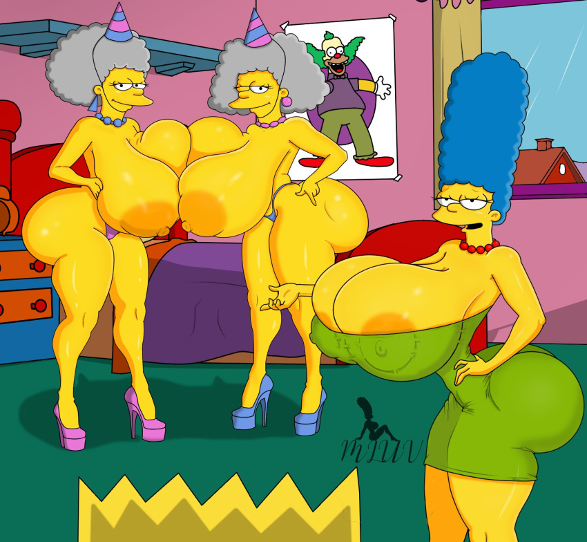 1boy 20th_century_fox 3girls 3girls1boy bart_simpson breasts bubble_butt female hyper hyper_boobs hyper_breasts incest male marge_simpson mluv patty_bouvier selma_bouvier the_simpsons wink