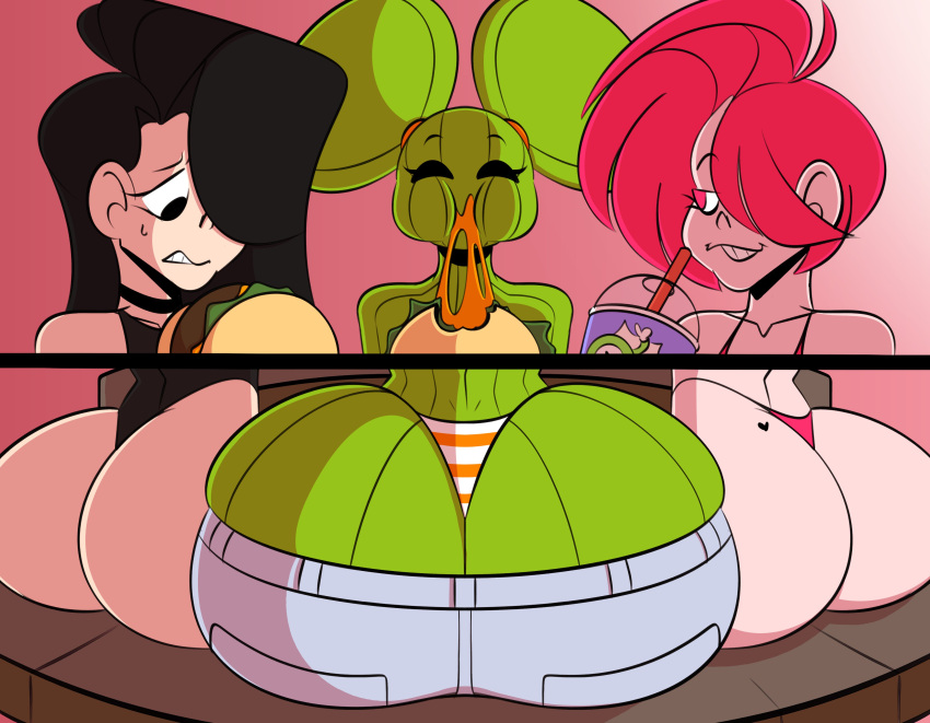 3_girls ass big_ass breasts cactus_girl cassie_(jetscroll) huge_ass jetscroll plant_girl