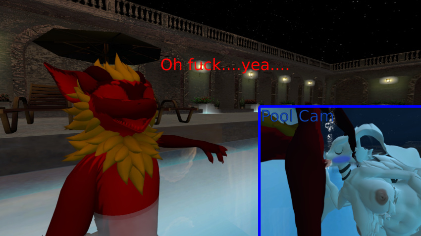 1boy 1girl 3d 3d_(artwork) bubble cum drowning fellatio female luigi13ro male nintendo nude original_characters pokemon reshiram underwater water