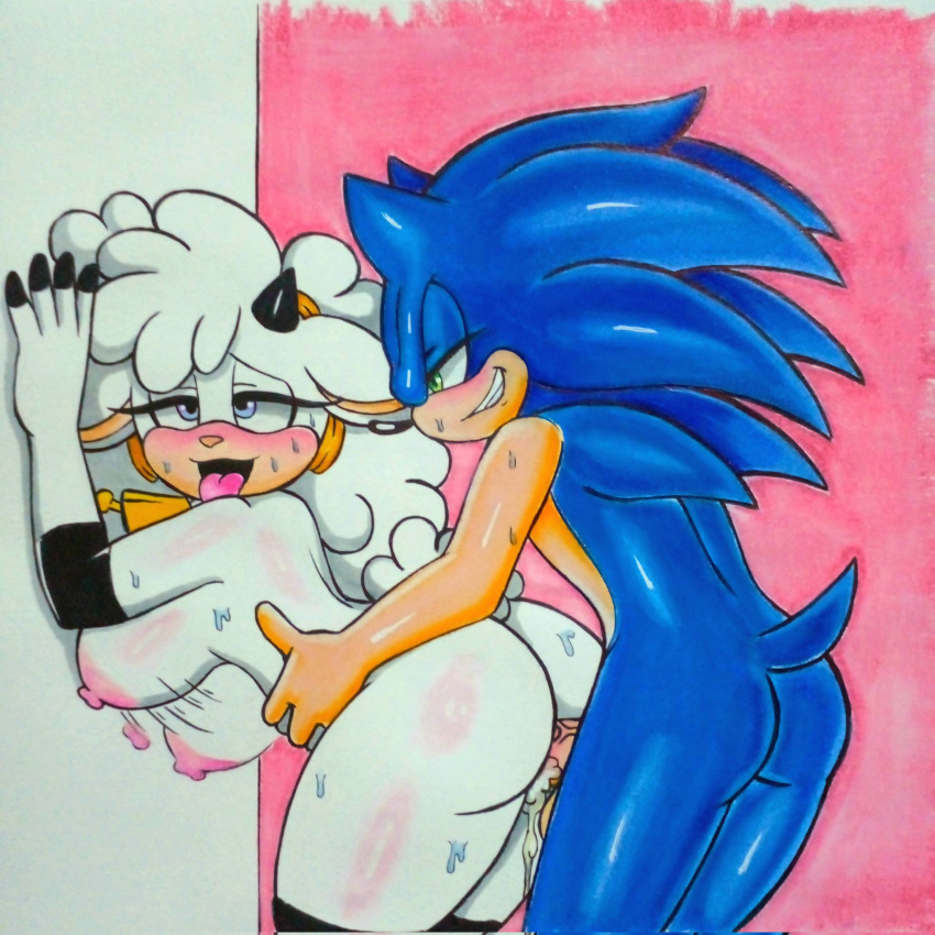 1boy 1girl 2d ahe_gao anal_sex animal_ears anthro anthro_on_anthro anthro_penetrating anthro_penetrating_anthro ass big_ass big_breasts big_penis bigblue black_nose blue_body blue_eyes blue_fur blue_hair blue_skin blush breasts breasts_jiggling bubble_ass bubble_butt caprine eyelashes female fur furry green_eyes grin grinding holding holding_from_behind horns idw_comics idw_publishing lanolin_the_sheep male mammal mobian mobian_(species) mobian_sheep multicolored_body narrowed_eyes nipples nude open_mouth penetration penis penis_in_ass pink_nipples pink_nose sega sex sex_from_behind sheep sheep_girl sheep_horns sonic_the_hedgehog sonic_the_hedgehog_(comics) sonic_the_hedgehog_(idw) sonic_the_hedgehog_(series) spiky_hair sweat tail thick_ass thick_thighs tongue tongue_out two_tone_body two_tone_fur veiny_penis white_body white_fur white_hair white_skin white_wool wool_(fur)