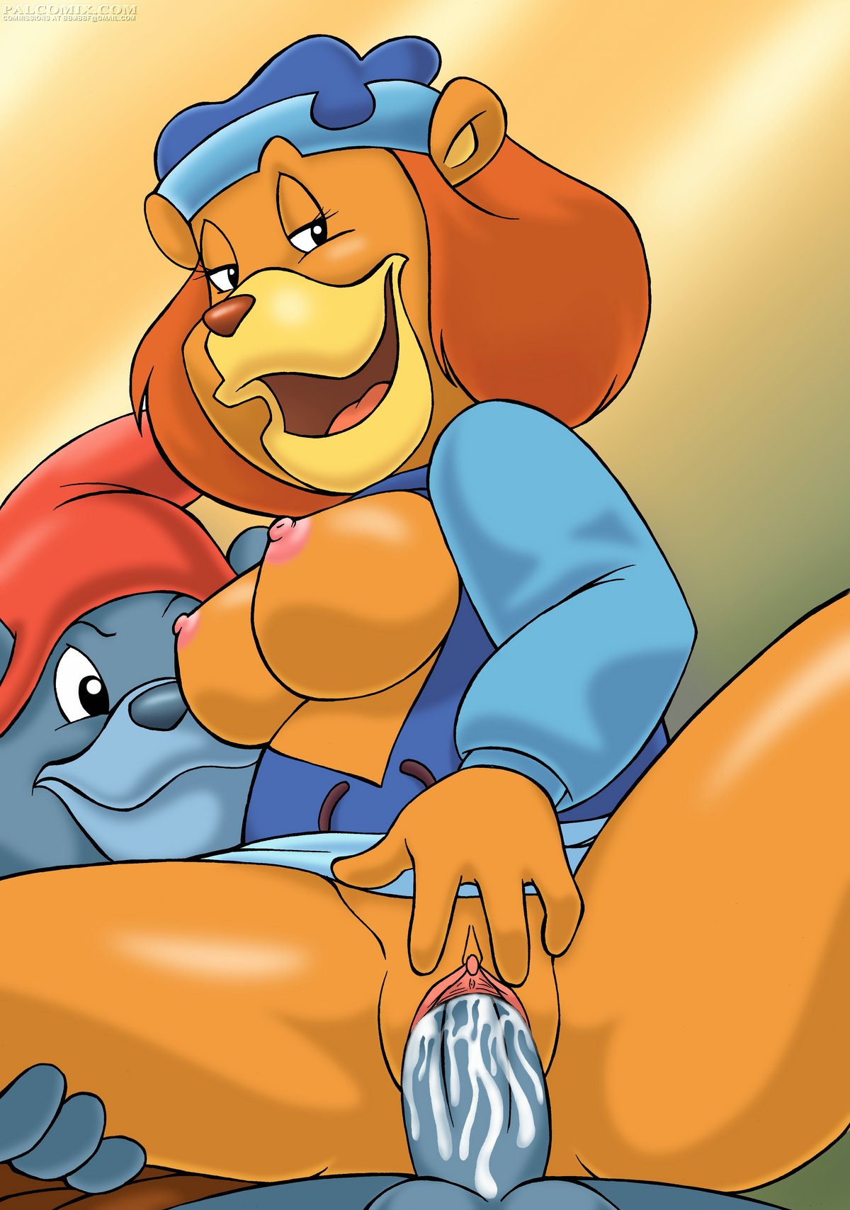 adventures_of_the_gummi_bears bbmbbf breasts cum_in_pussy disney grammi_gummi nipples palcomix tummi_gummi