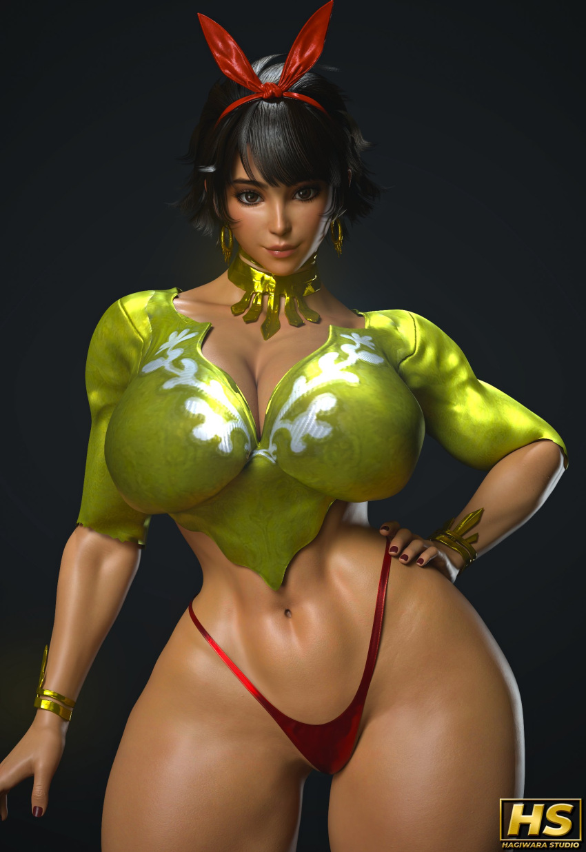 1girl 1girls 3d athletic athletic_female bandai_namco belly belly_button big_breasts black_hair breasts brown_skin brown_skinned_female cleavage deep_cleavage duo_gale femme_fatale grin hagiwara_studio hair happy huge_ass huge_breasts human josie_rizal namco namco_bandai naughty red_thong seductive seductive_look short_black_hair short_hair shorts smile stomach tan tan_body tan_skin tekken tekken_7 thick_thighs thighs thong twitter video_game video_game_character video_game_franchise video_games voluptuous voluptuous_female