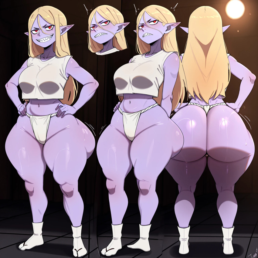 1girl ai_generated ass big_ass breasts fundoshi fundoshilover101 huge_ass ittle_dew_(series) jenny_(ittle_dew) ludosity tabi_socks