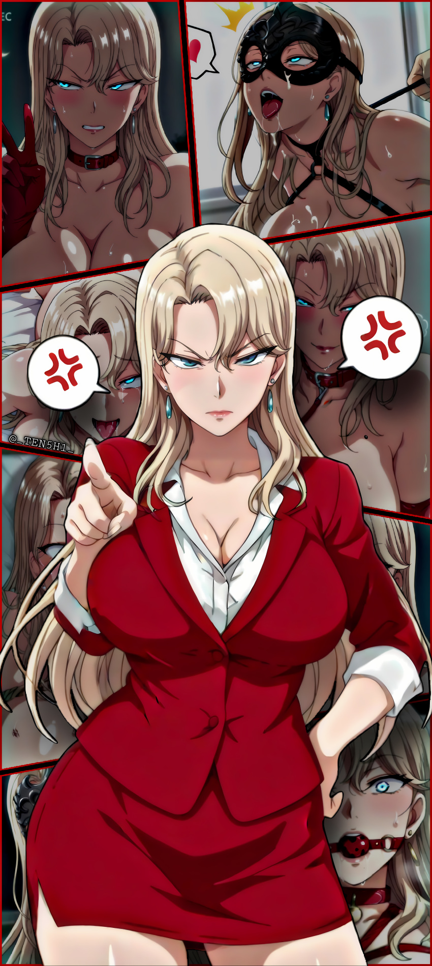 1girl ai_generated blonde_hair kurashiki_reika mature mature_female milf saimin_seishidou