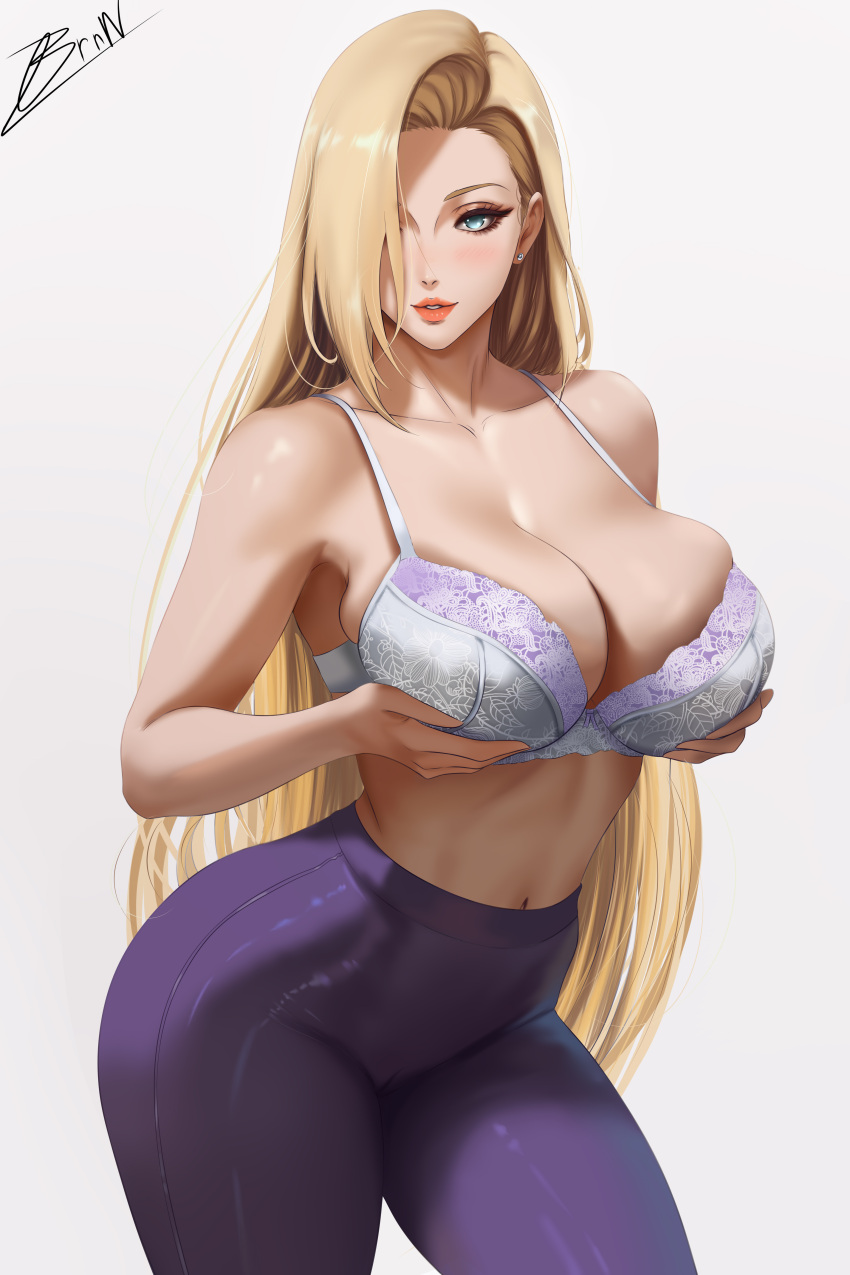 1girl big_breasts blonde_hair blue_eyes breast_grab brnn bubble_butt cleavage horny ino_yamanaka inviting_to_sex looking_at_viewer naruto naruto_(series) naruto_shippuden pose standing teasing thick_thighs yamanaka_ino