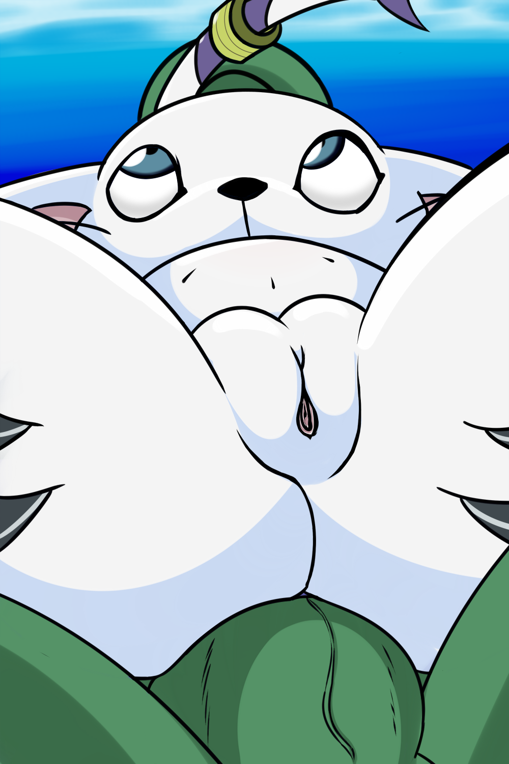 1boy 1girl anal anal_sex bandai_namco black_nose claws digimon feline female fourball fur furry furry_only gatomon male mammal nude penetration pussy straight underwater white_fur white_skin