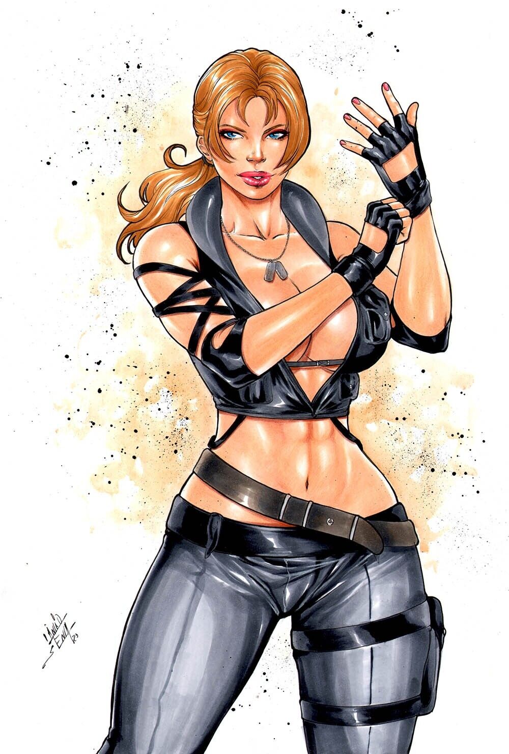 1girl 1girl 1girl 2023 alluring athletic_female big_breasts blonde_hair blue_eyes ed_benes_studio female_abs female_focus female_only fit_female high_res lanio_sena long_hair looking_at_viewer mortal_kombat mortal_kombat_1_(2023) mortal_kombat_4 mortal_kombat_armageddon mortal_kombat_deadly_alliance mortal_kombat_deception mortal_kombat_ii ponytail seductive_look solo_female solo_focus sonya_blade ultimate_mortal_kombat_3 voluptuous voluptuous_female