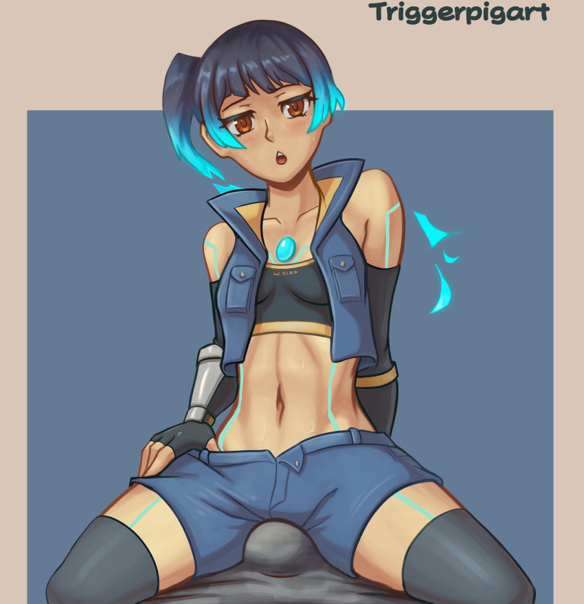 1girl 1girls blade_(xenoblade) breasts clothed_female clothed_sex ether_lines nintendo sena_(xenoblade) sex small_breasts triggerpigart unseen_male xenoblade_(series) xenoblade_chronicles_(series) xenoblade_chronicles_3