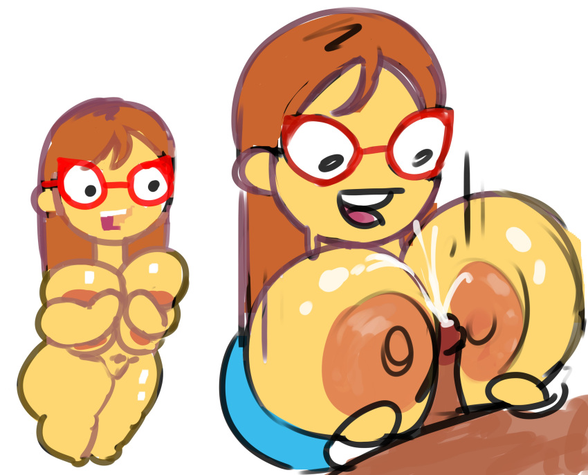 1boy 1girl 1girls areola barefoot big_breasts breasts completely_nude cum cumshot full_body kindergarten_(game) kindergarten_3 male ms._lovelett naked_female nipples notverynicechan nude nude nude_female paizuri penis