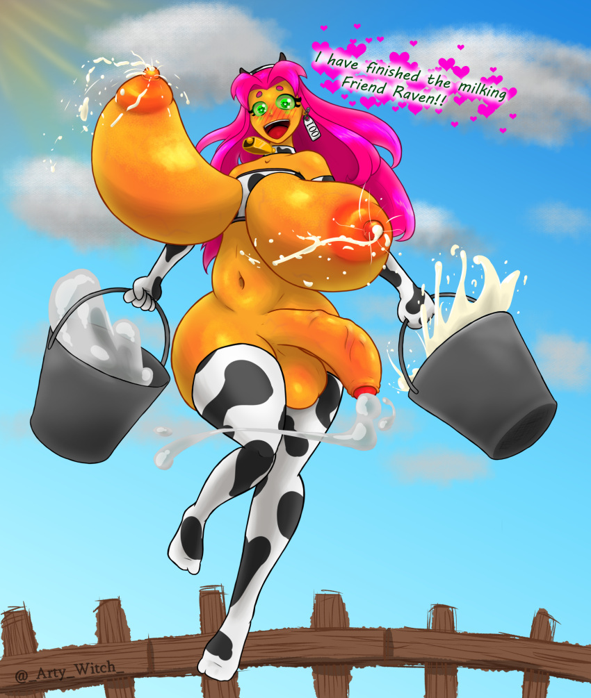 1futa alien alien_girl animal_costume animal_print areola artywitch balls banana_breasts belly_button big_breasts big_nipples big_penis bimbo bouncing_breasts breastless_clothes breasts bucket cartoon_network clouds club_shaped_penis collar cow_accoutrements cow_bell_collar cow_girl cow_print cow_print_armwear cow_print_gloves cow_print_legwear cow_print_thighhighs cowbell cum cum_in_bucket cum_in_container curvaceous curvy curvy_figure curvy_futa curvy_hips dc dialogue ear_tag excessive_cum excessive_lactation excited farm fence flying full_body futa_only futanari gigantic_breasts glowing_eyes green_eyes happy heart-shaped_pupils horns huge_balls huge_breasts huge_cock human intersex lactating lactating_nipples lactation lactation_without_expressing large_balls large_penis livestock long_breasts long_gloves long_hair long_penis milk mostly_nude navel orange_body orange_skin penis pink_hair plump precum puffy_areola puffy_nipples pupils red_hair sagging_breasts self_upload shiny_skin skindentation sky solo starfire stockings swinging_breasts swinging_penis tag tan tan_skin teen_titans teen_titans_go text thick_thighs unaligned_breasts useless_clothing vein veins veiny veiny_breasts veiny_penis warner_brothers wide_hips