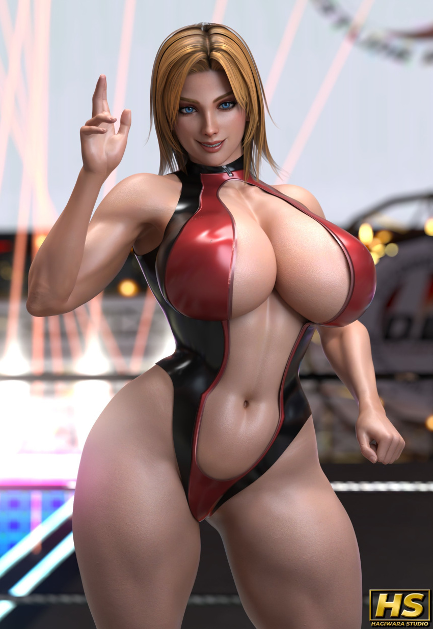1girl 3d alluring athletic_female big_breasts blonde_hair cleavage dead_or_alive dead_or_alive_2 dead_or_alive_3 dead_or_alive_4 dead_or_alive_5 dead_or_alive_6 dead_or_alive_xtreme_venus_vacation digital_media_(artwork) female_only fit_female hagiwara_studio light-skinned_female light_skin one-piece_bikini short_hair silf solo_female tecmo tina_armstrong wrestling_ring