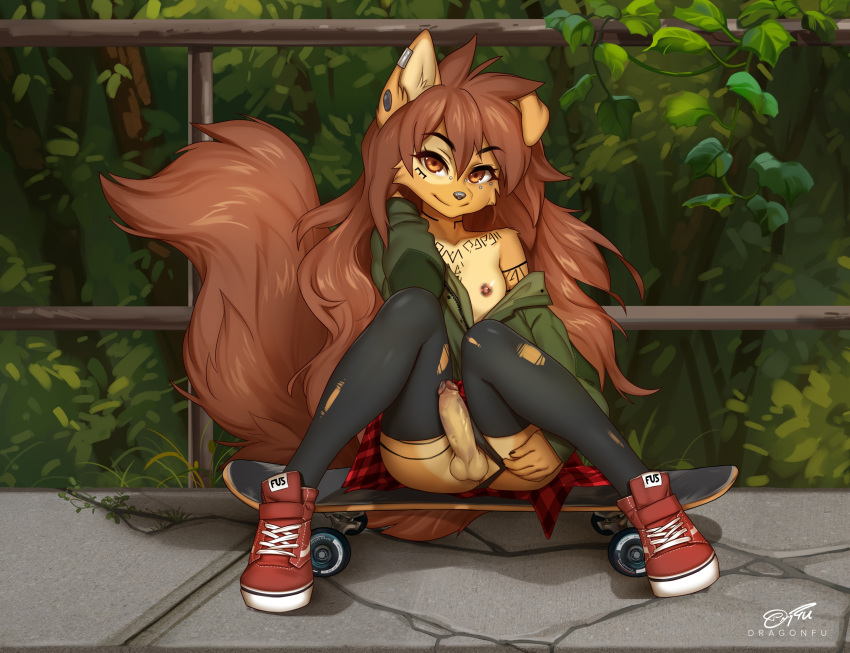 1girl 1girl 1girls 2025 anthro apogee apogee_(tinygaypirate) balls bitch black_panties black_stockings black_underwear breasts brown_eyes brown_hair cute dickgirl dog_ears dragonfu earrings exposed_crotch exposed_penis female_furry female_only flashing_penis fluffy_tail furry furry_female furry_only futanari green_jacket intersex legs long_hair looking_at_viewer musky musky_cock musky_penis nasty nasty_bitch nipples original outside panties penis piercing presenting_penis pulling_panties pulling_panties_aside reeking_of_fish reeking_of_pussy revealing_penis ripped_clothing ripped_stockings shoes sitting sitting_down skateboard slut smelly smelly_cock smelly_penis smile solo_female spread_legs stinky stinky_cock stockings tail tattoo testicle thighs whore