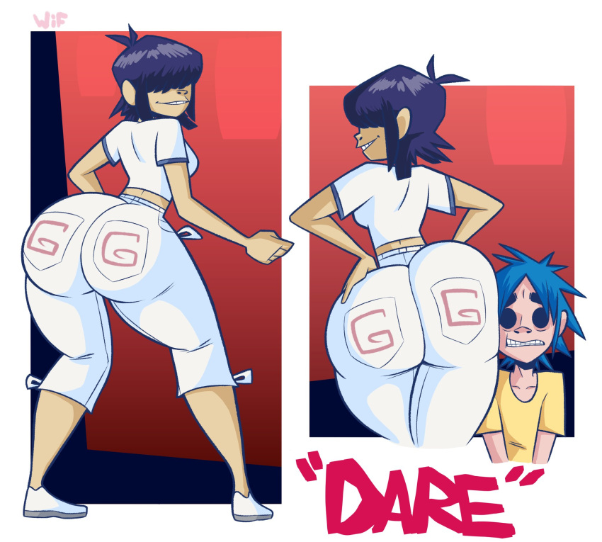 1girl ass big_ass breasts gorillaz huge_ass noodle_(gorillaz) weirdisfun