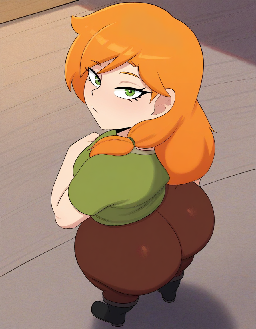 1girl ai_generated alex_(minecraft) ass big_ass breasts fundoshilover101 huge_ass minecraft