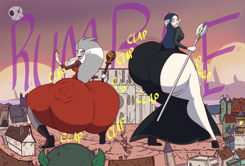 ass ass_expansion assquake big_ass da-fuze debris destruction disney earthquake eda_clawthorne falling_debris gigantic_ass huge_ass lilith_clawthorne the_owl_house twerking