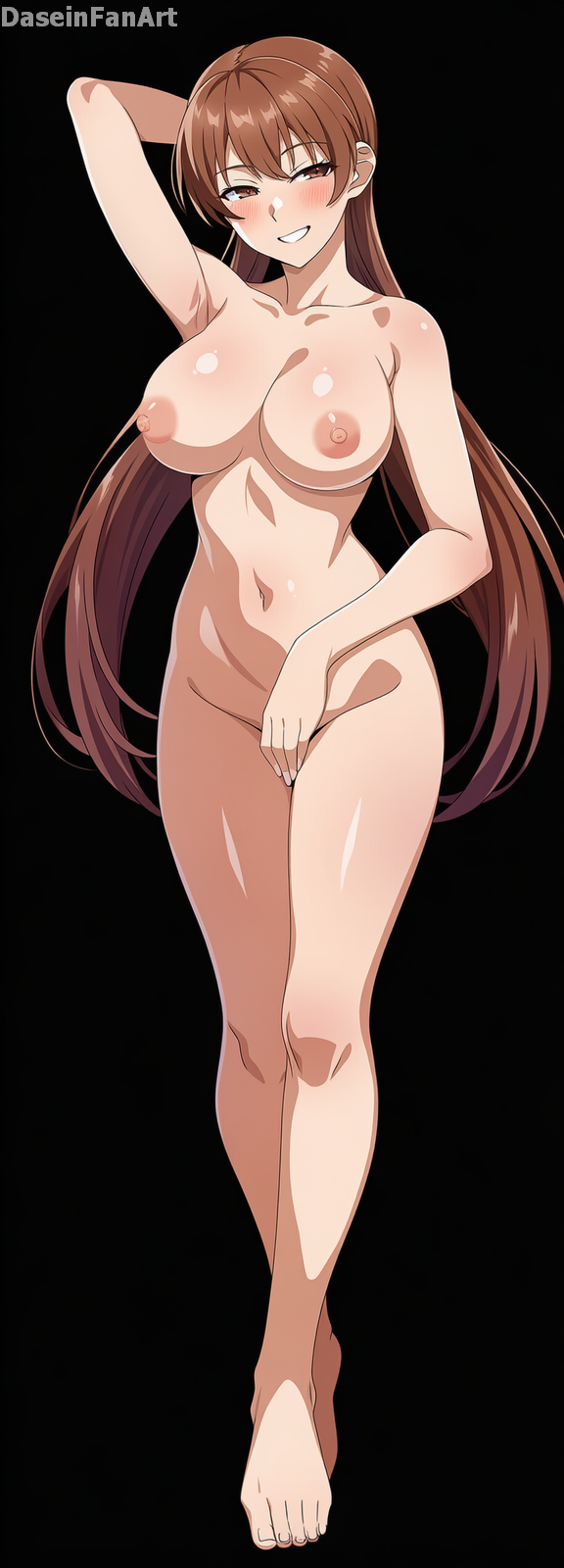 1girl alluring bare_legs barefoot big_breasts black_hair brown_eyes dasein jaycee jaycee_(tekken) julia_chang namco pin_up pussy tekken tekken_7 tekken_8 tekken_tag_tournament tekken_tag_tournament_2