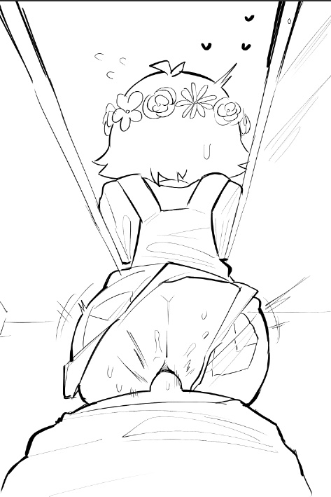 2boys anal ass basil_(omori) bussy cute_male doggy_position elevator femboy hearts_around_head male omore omori omori_(character) penetration pov questionable_consent ripped_clothing stuck stuck_in_door stuck_in_elevator surprise_buttsex yaoi