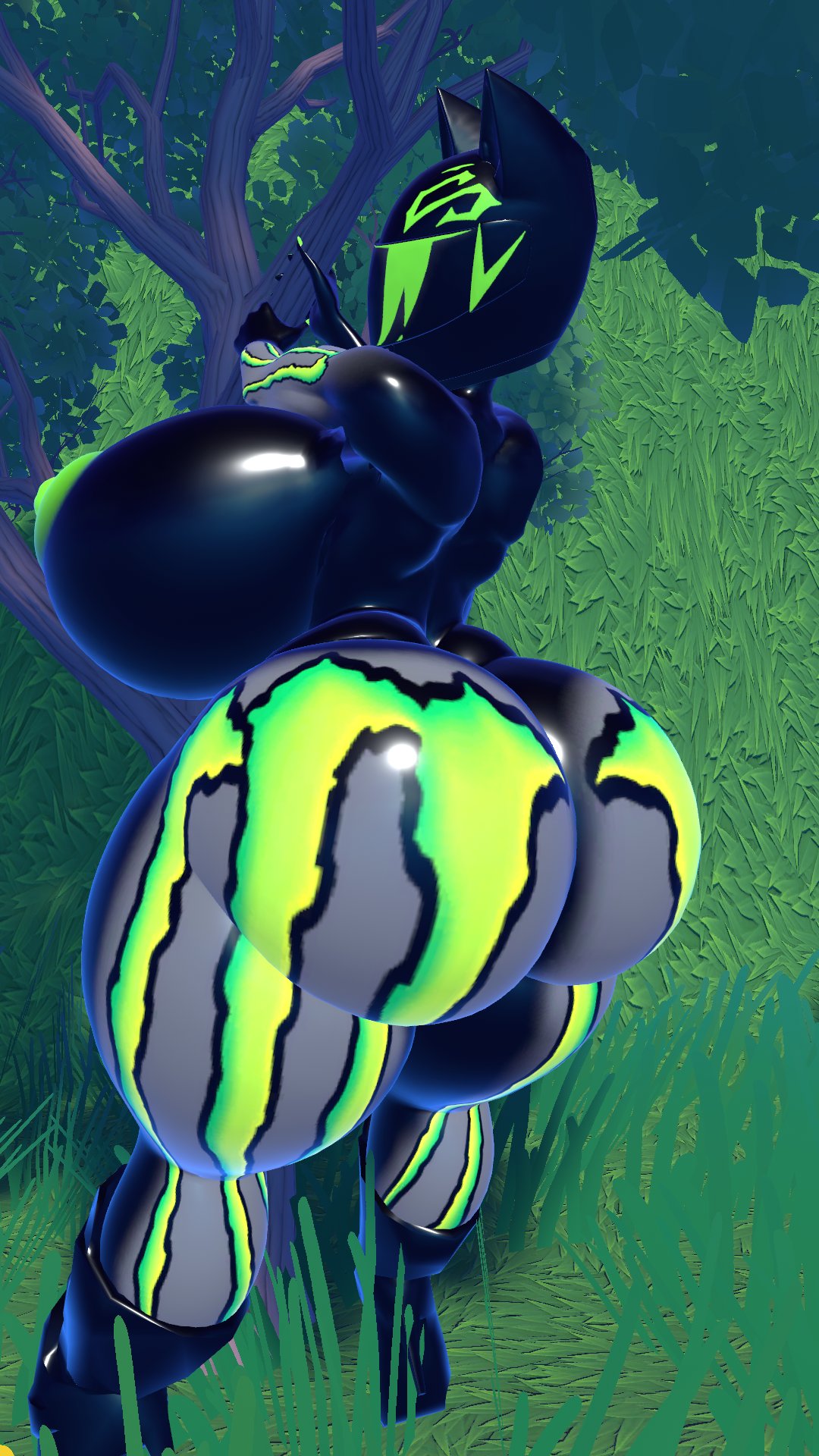 1futa 1girl 3d animal_ear_headwear animal_ears anthro ass ass_focus big_ass big_breasts black_body breasts cat_ear_helmet cat_ears fagottini31 futa_only futanari huge_ass huge_breasts intersex monster_energy motorcycle_helmet original_character thick_thighs wide_hips