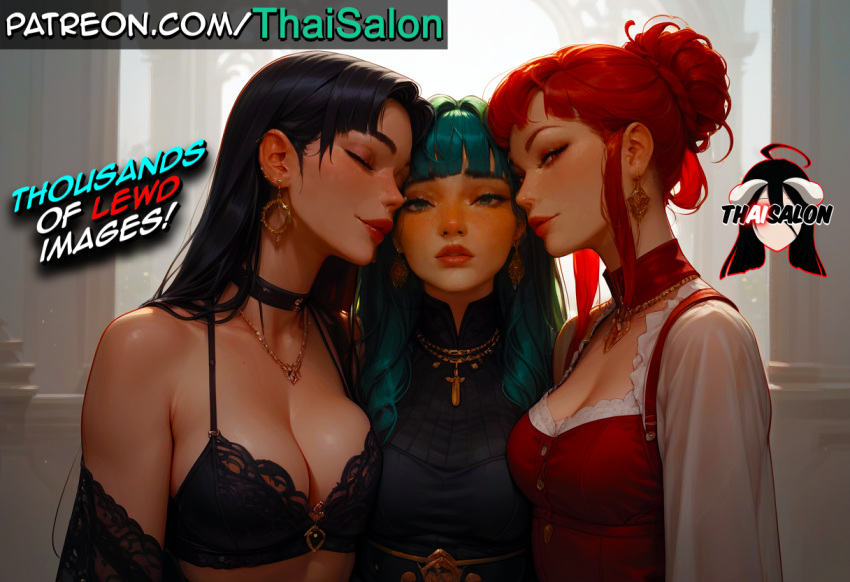 1girl 1girl 1girl 3_girls ai_assisted ai_generated bangs big_ass big_breasts big_breasts black_hair bra breasts choker chromatic_abberation closed_eyes clothed clothed_female clothing corruption curvaceous curvaceous_body curvaceous_female curvaceous_figure curves curvy curvy_body curvy_female curvy_figure curvy_hips earrings eyebrows eyelashes eyeliner femal green_eyes green_hair half-closed_eyes high_res high_res high_resolution highs hires huge_ass huge_breasts innocent jewelry large_ass light-skinned_female lips lipstick long_hair medium_breasts mischievous mischievous_smile naughty naughty_face patreon patreon_username red_eyes red_hair redhead sexually_suggestive sfw stable_diffusion tagme thaisalon thick thick_thighs thighs voluptuous voluptuous_body voluptuous_female watermark yuri