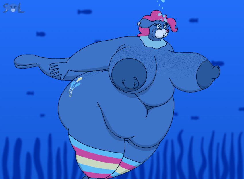 1girl 2025 air_bubbles ass bbw belly big_ass big_belly big_breasts big_nipples breasts bubbles bubbling chubby chubby_belly chubby_female cosplay crossover crossover_cosplay cutie_mark deep_navel fat_ass fat_belly female freckles freckles_on_ass freckles_on_breasts freckles_on_face friendship_is_magic hasbro holding_breath jiggling_breasts lips mia_sandoval_(solandgamer75) my_little_pony navel nintendo nipples nude outfit overweight overweight_female pinkie_pie pinkie_pie_(cosplay) pinkie_pie_(mlp) pokemon pokemon_(species) popplio puffed_cheeks puffy_cheeks pussy sea seal solandgamer75 solo swimming tail underwater water wig