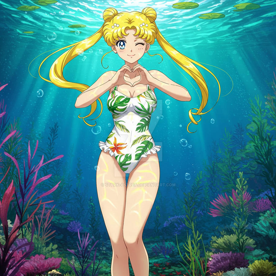 1girl adult_swim alluring athletic_female bikini bishoujo_senshi_sailor_moon bishoujo_senshi_sailor_moon_r bishoujo_senshi_sailor_moon_r_the_movie bishoujo_senshi_sailor_moon_s bishoujo_senshi_sailor_moon_s_the_movie bishoujo_senshi_sailor_moon_supers bishoujo_senshi_sailor_moon_supers_the_movie blonde_hair blue_eyes cleavage female heart_symbol medium_breasts one-piece_bikini solo stark-astrea toei_animation toonami underwater usagi_tsukino viz_media wink