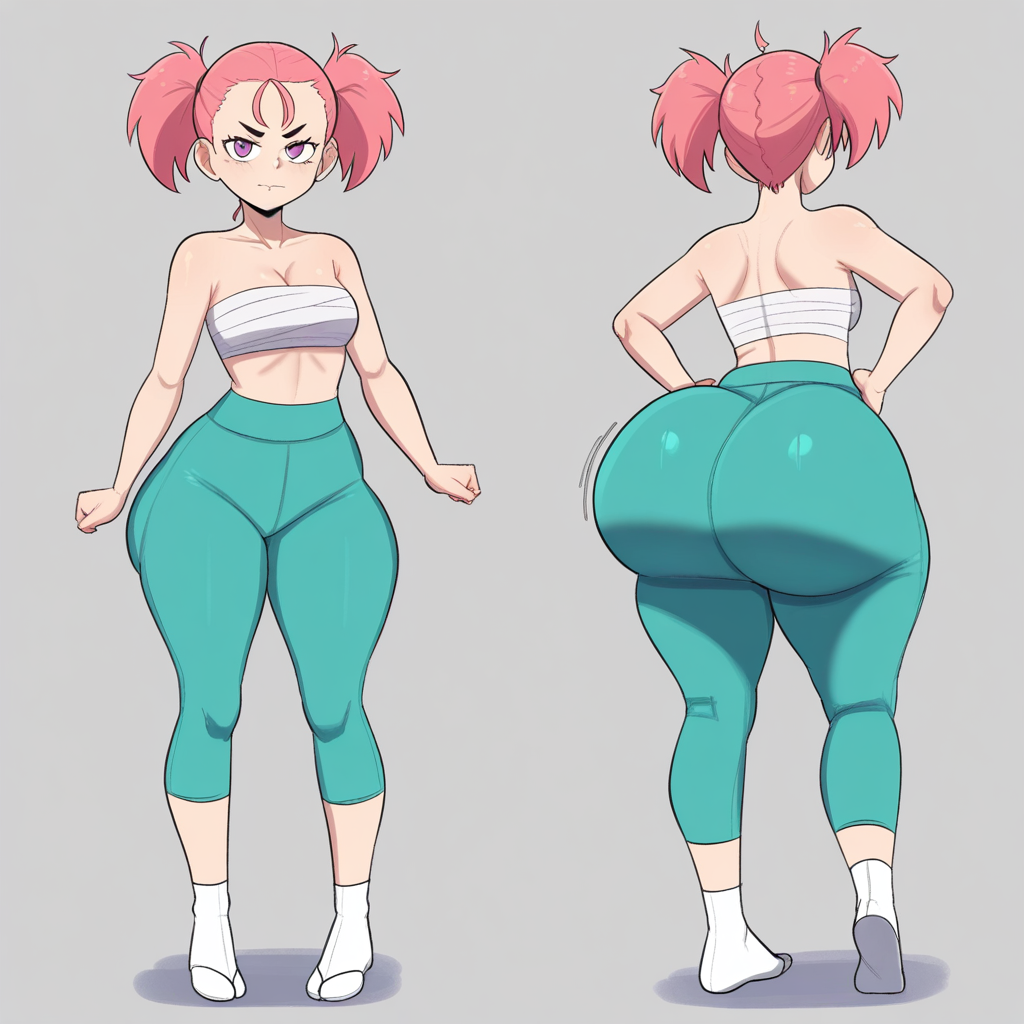 1girl ai_generated ass big_ass breasts fundoshilover101 huge_ass original original_character sarashi tabi_socks yoga_pants