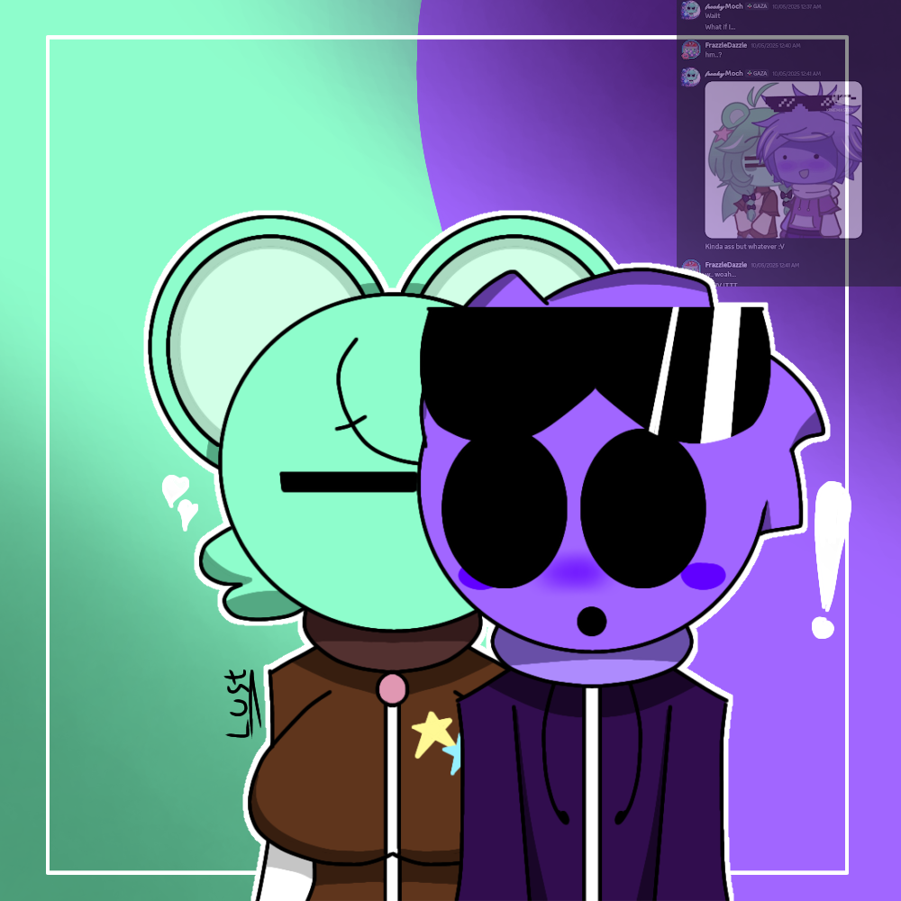 1girl big_breasts blush clothing collar indi_(sprunki) kissing male mint_fur moch_(sprunki) mochimochz mouse_ears mouse_girl sprunki sprunki_oc