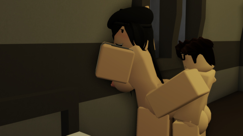 1boy 1girl 3d anus ass breasts doggy_position hyakuyen nude penis pussy roblox robloxian shotacon source_removed tagme vaginal