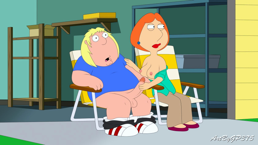 breasts chris_griffin erect_nipples erect_penis family_guy gp375 handjob huge_penis incest lois_griffin mother_&_son