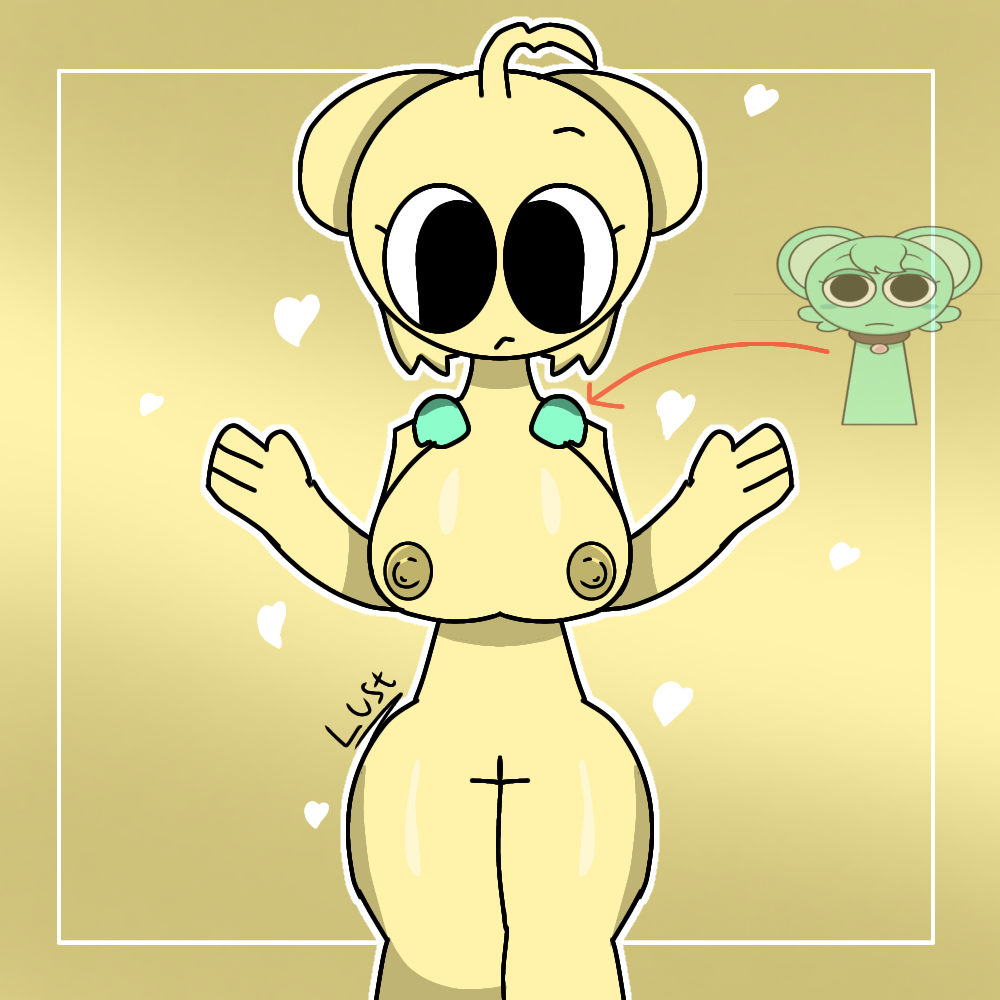 breasts mint_fur moch_(sprunki) mochimochz mouse_ears mouse_girl nipples pussy shira_(sprunki) simple_background sprunki sprunki_oc