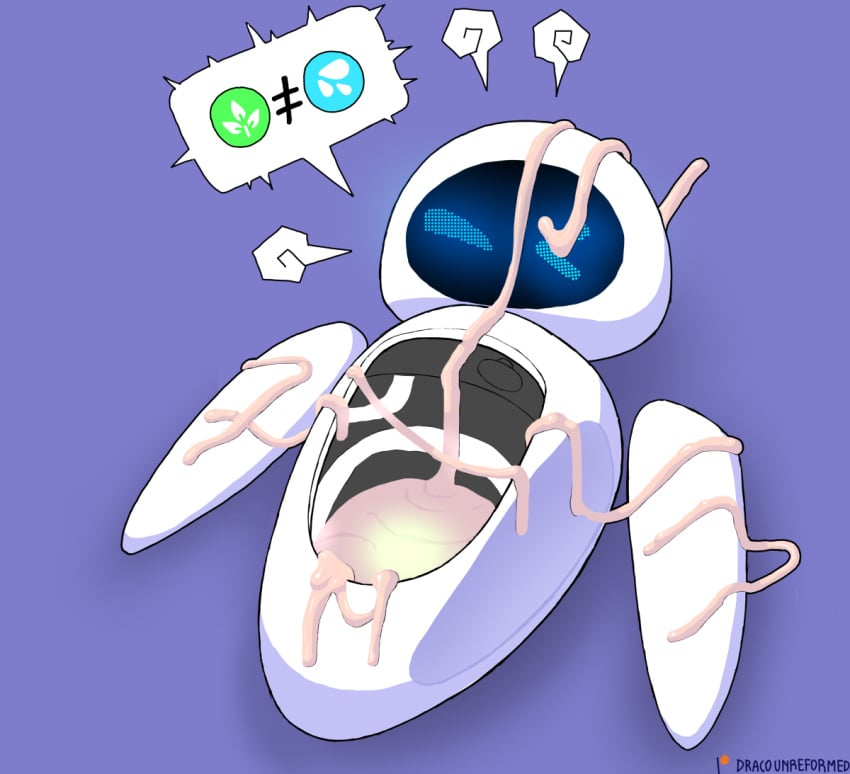 1girl 1girl after_sex blue_eyes bodily_fluids bukkake cum cum_inside cum_on_face disney dracounreformed dracreloaded eve_(wall-e) genital_fluids machine messy pixar robot simple_background unwanted_cumshot unwanted_ejaculation wall-e