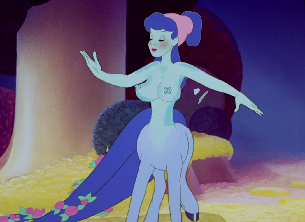 1girl 1girl animal_genitalia_on_humanoid big_breasts blue_hair blue_skin blush breasts centaur centauress disney fantasia monster_girl somebubbles_(artist) tail taur