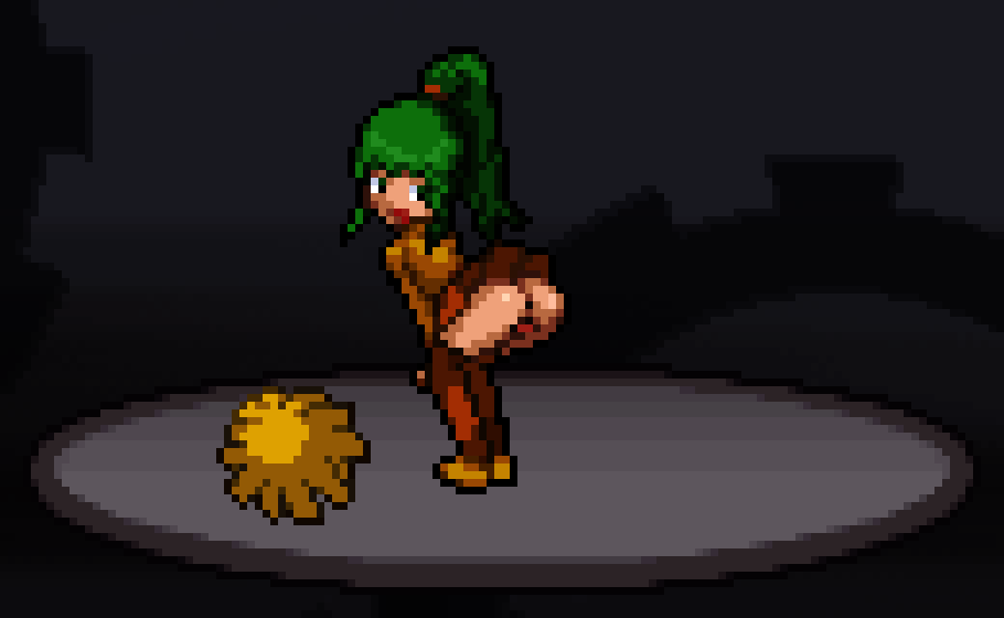 1girl 1girls ass edit female_only green_eyes green_hair gym_leader julia_(pokemon_reborn) julia_wilde nude nude_female pixel_art pokemon pokemon_fangame pokemon_reborn ponytail posing pussy showing_ass sprite sprite_art sprite_edit