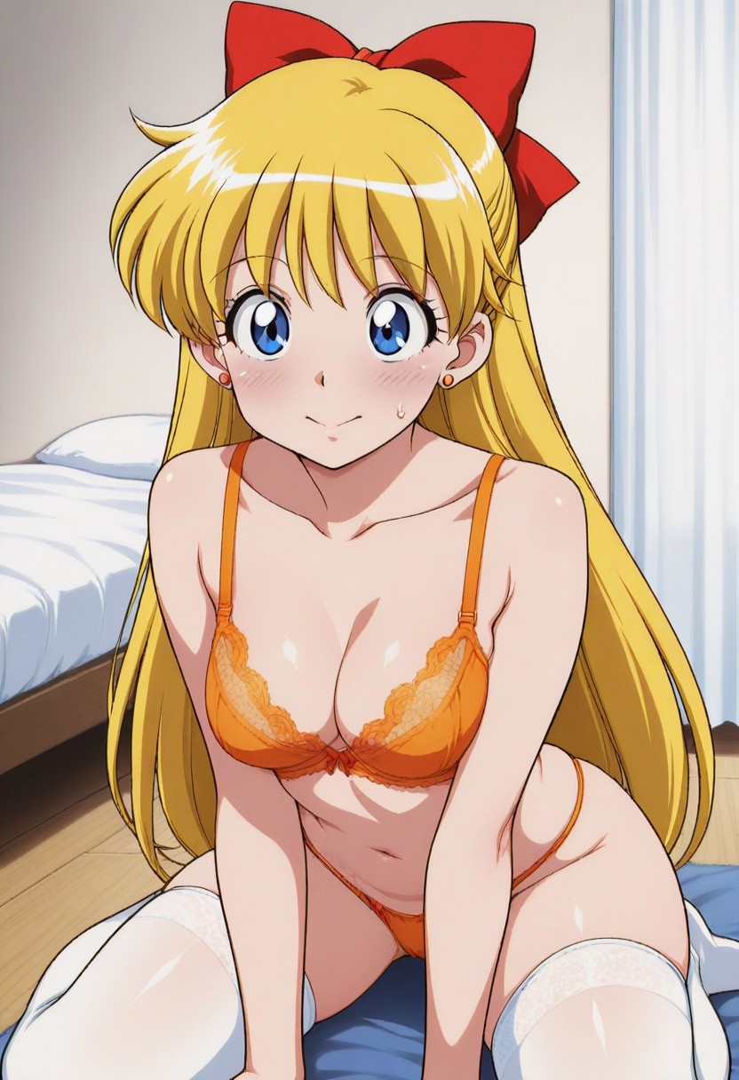 1girl adult_swim alluring beautiful bishoujo_senshi_sailor_moon bishoujo_senshi_sailor_moon_r bishoujo_senshi_sailor_moon_r_the_movie bishoujo_senshi_sailor_moon_s bishoujo_senshi_sailor_moon_s_the_movie bishoujo_senshi_sailor_moon_supers bishoujo_senshi_sailor_moon_supers_the_movie blonde_hair blue_eyes bra cleavage cute greykol insanely_hot minako_aino panties pin_up posing stockings toei_animation toonami underwear viz_media