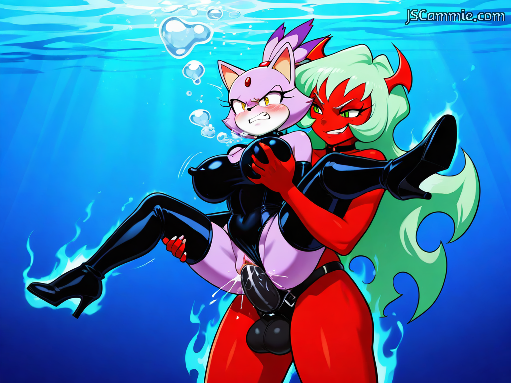 2girls ai_generated angry_expression asphyxiation big_breasts blaze_the_cat breast_grab breasts bubble cat crossover demon demon_girl demon_horns demoness drowning erect_nipples_under_clothes female female_rapist grabbing_from_behind green_eyes green_hair grinning interspecies jscammie latex_clothing leg_grab legs_spread legwear one-piece_swimsuit panty_&_stocking_with_garterbelt peril purple_body r**e raped_female red_body red_gem scanty_daemon sex sonic_(series) sonic_the_hedgehog_(series) strap-on tagme teeth_clenched underwater underwater_peril underwater_rape underwater_sex vaginal_penetration yellow_eyes