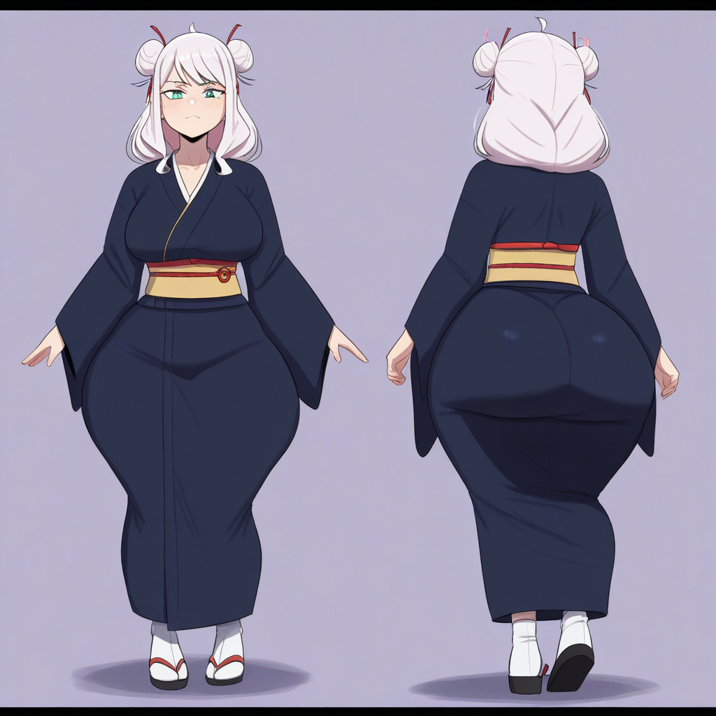 1girl ai_generated ass big_ass breasts fundoshilover101 huge_ass kimono original original_character