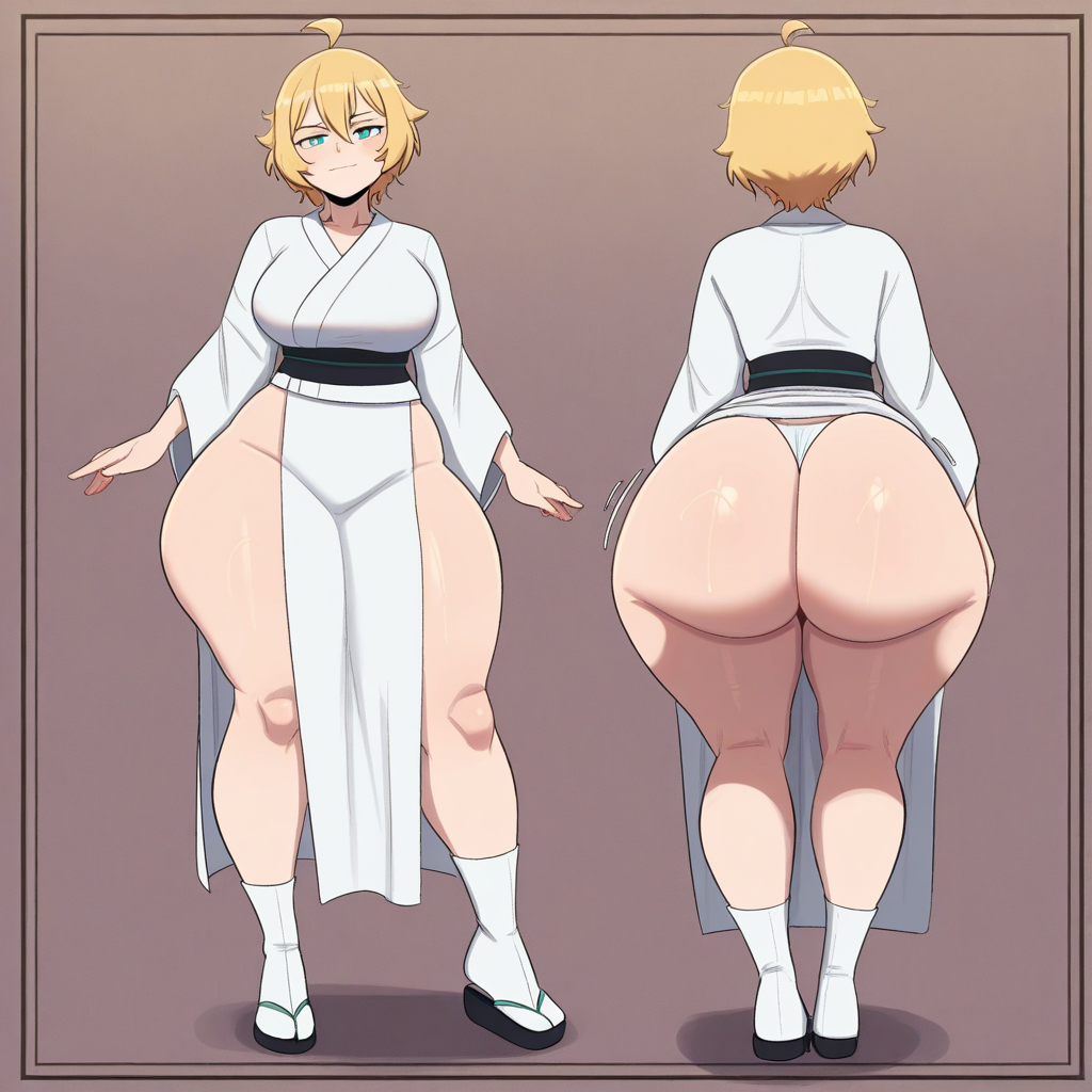 1girl ai_generated ass big_ass breasts fundoshi fundoshilover101 huge_ass kimono loincloth original original_character