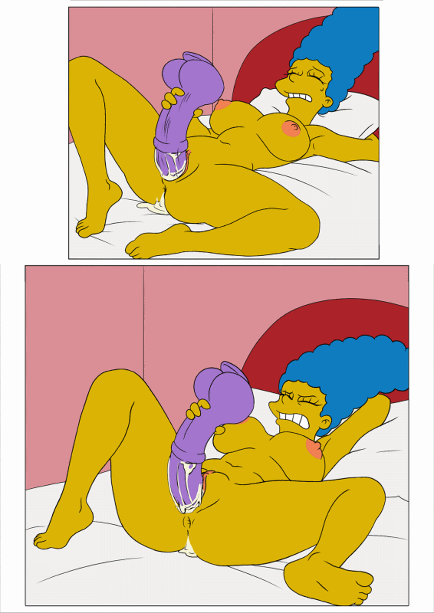 anus ass big_breasts erect_nipples gif huge_dildo marge_simpson masturbation nude orgasm shaved_pussy spread_legs squirting the_simpsons