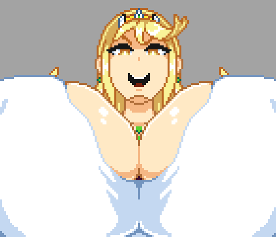 1girl alluring big_breasts blonde_hair breast_press countmoxi gif mischievous_smile mythra_(xenoblade) no_nut_november no_nut_sabotage pixel_animation pov temptation white_shirt wip xenoblade_(series) xenoblade_chronicles_2