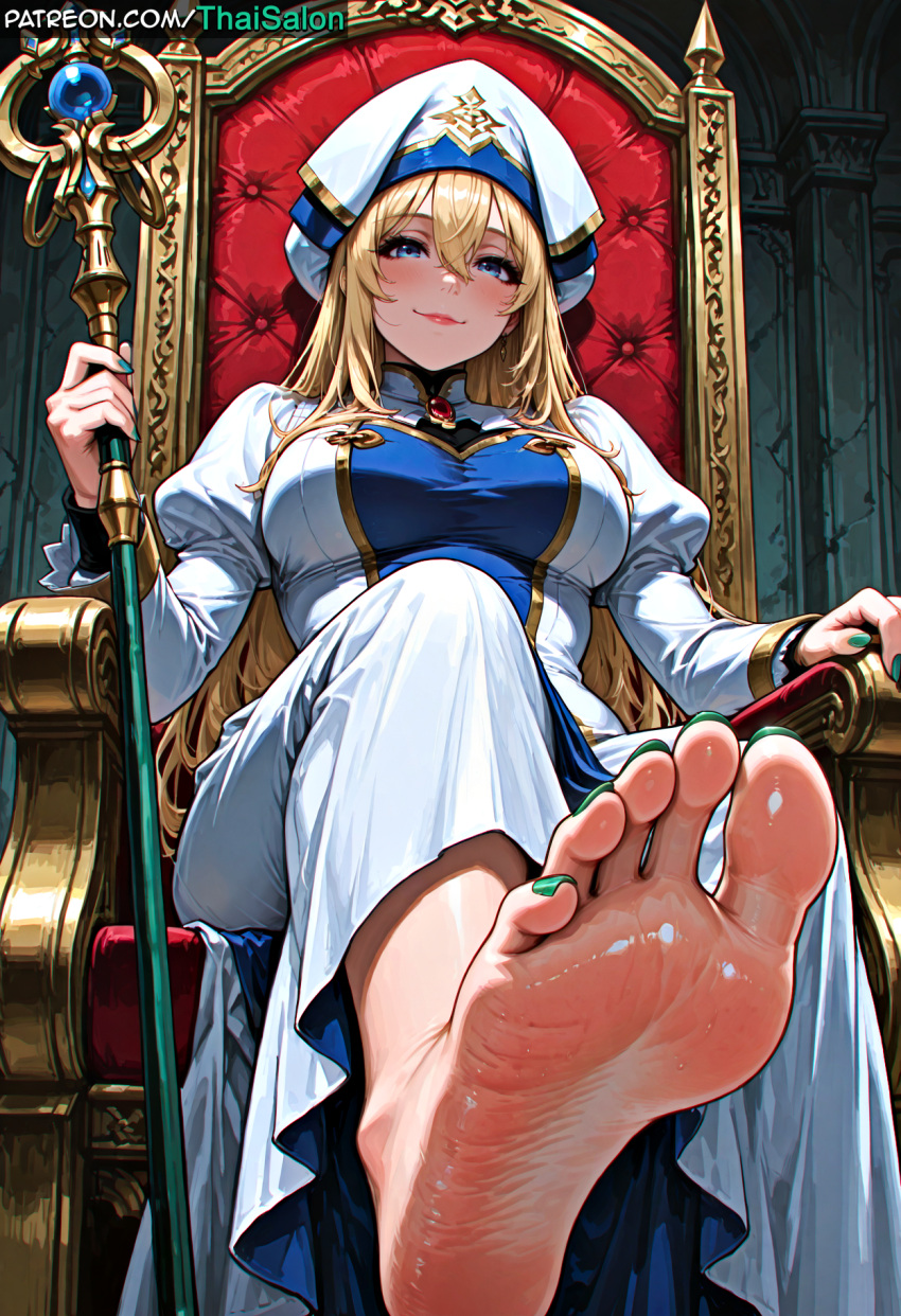 1girl 1girl 1girl 1girls ai_assisted ai_generated before_sex big_ass big_breasts big_breasts blonde_hair blue_eyes blush breasts chromatic_abberation clothed clothed_female clothing curvaceous curvaceous_body curvaceous_female curvaceous_figure curves curvy curvy_body curvy_female curvy_figure curvy_hips cute eyebrows eyelashes eyeliner femal female_domination femdom foot foot_fetish foot_focus foot_play foot_worship goblin_slayer! green_nail_polish green_nails green_toenail_polish green_toenails high_res high_res high_resolution highs hires holding_object holding_staff huge_ass huge_breasts large_ass light-skinned_female lips lipstick long_hair nail_polish patreon patreon_username priestess priestess_(goblin_slayer!) priestess_(goblin_slayer) queen sexually_suggestive sfw smile smug soles stable_diffusion staff sweaty_feet tagme tease teasing teasing_viewer thaisalon thick thick_thighs thighs throne toenail_polish toenails toes voluptuous voluptuous_body voluptuous_female watermark wrinkled_feet wrinkled_soles wrinkles